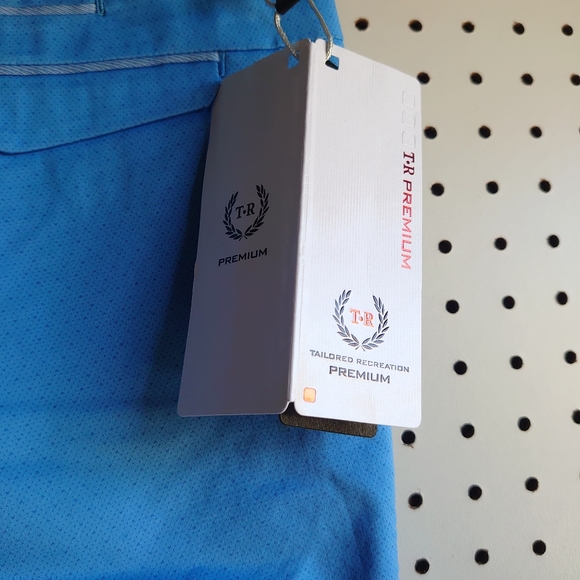 T.R Premium Mini Dot Chino Pants Blue Size 38x34 - Picture 9 of 12